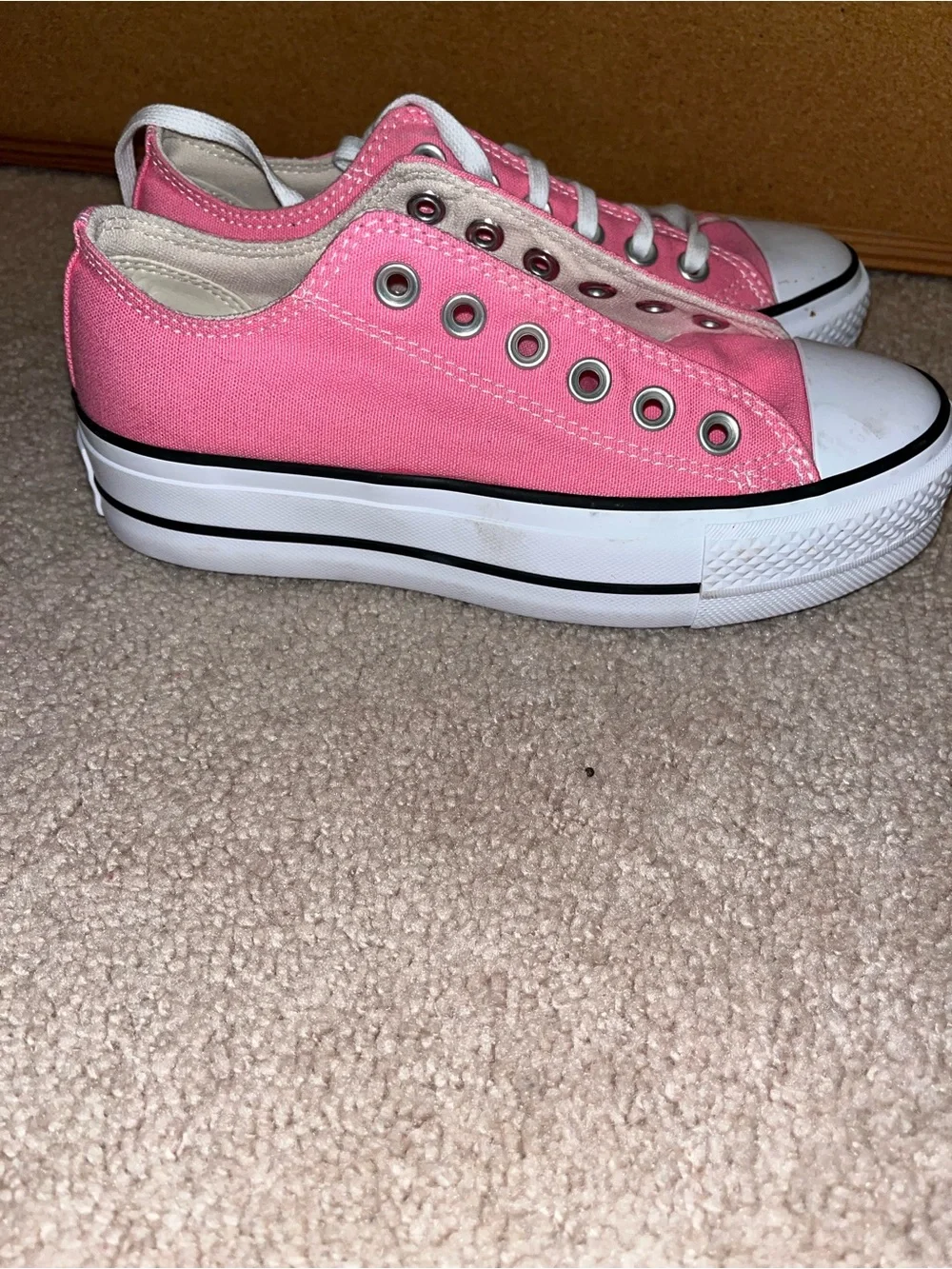 Converse Pink Low Top Platform Sneakers